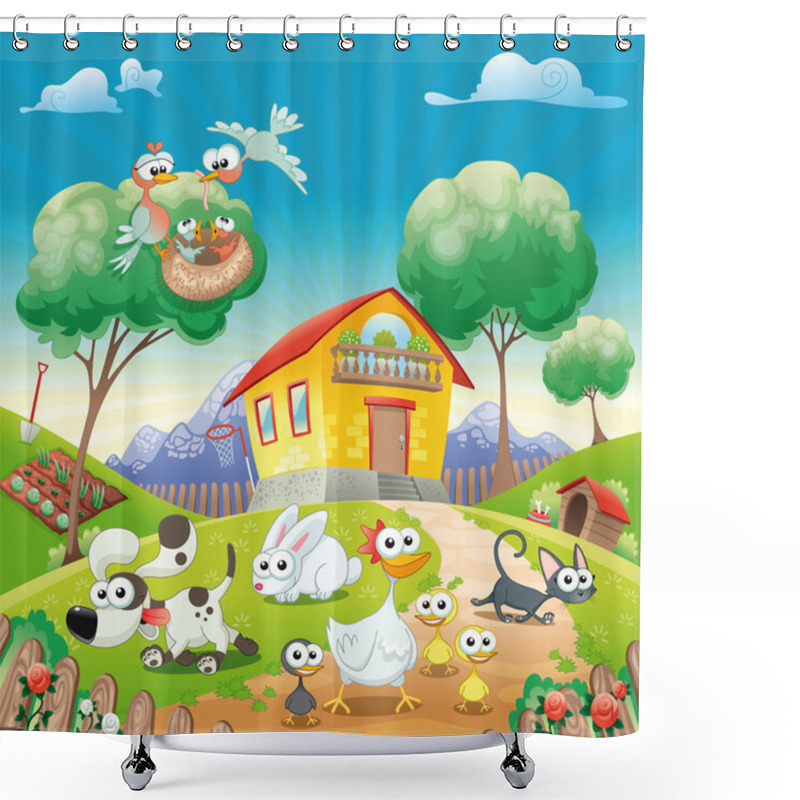 Personality  Home With Animals. Shower Curtains