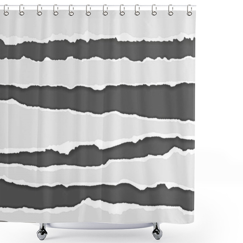 Personality  Torn Paper Divider Lines. Ripped Cardboard Page Edge, Horizontal Paper Rips With Shadow Effect Vector Set Of Cardboard Blank Edge Illustration Shower Curtains