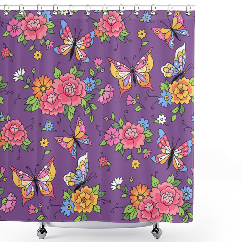 Personality  Floral Seamless Pattern Shower Curtains