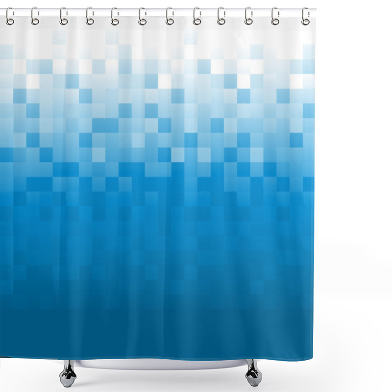 Personality  Blue Pixel Background Shower Curtains