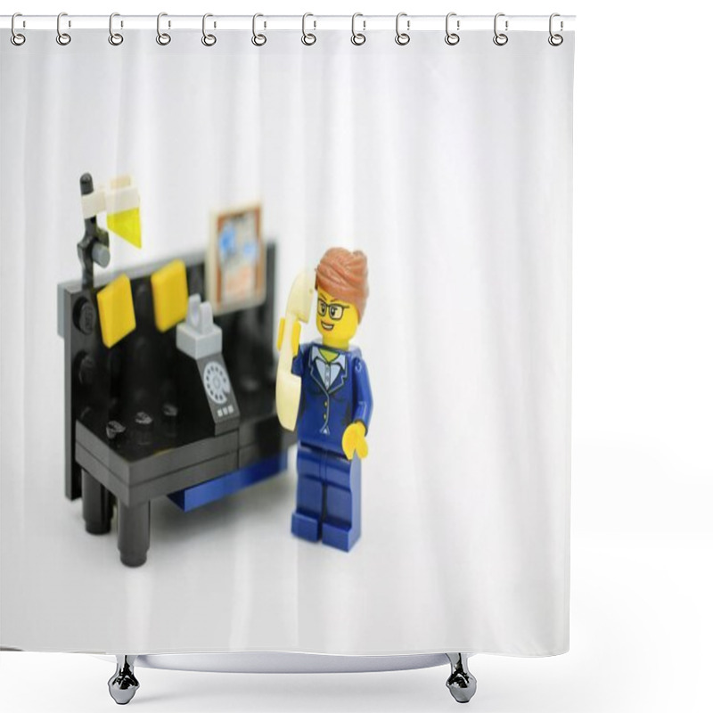 Personality  HONG KONG; NOV 1: Lego Minifigure With The Set Of City Lego In Hong Kong On 1 November 2017. Lego Are A Popular Line But Of Plastic Construction Toys Manufactured By The Lego Group In Denmark Shower Curtains