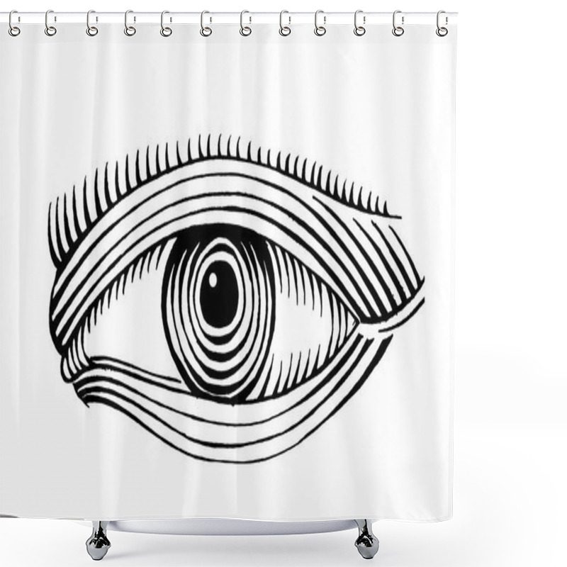 Personality  Hand Drawn Eye Drawing Line Art Shower Curtains