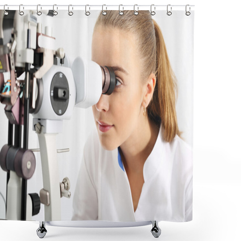 Personality  Optician, Computer Vision Test Shower Curtains