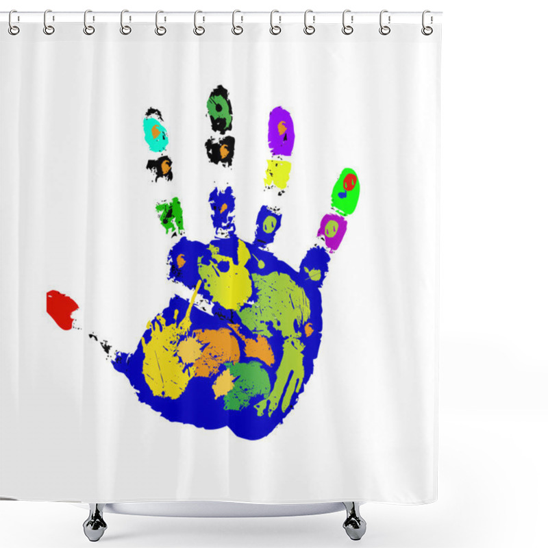 Personality  Hand Print.Vector Illustration Shower Curtains