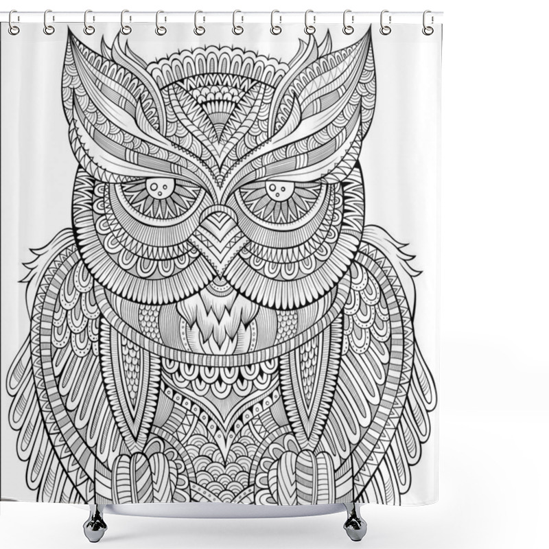 Personality  Decorative Ornamental Owl Background. Shower Curtains