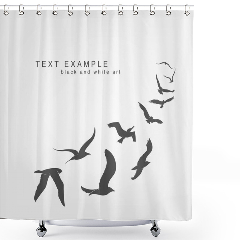 Personality  Wedge Of Birds Flying Shower Curtains