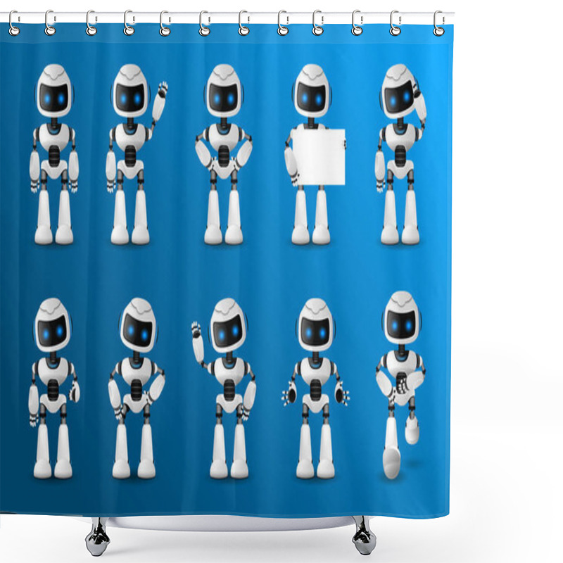 Personality  Futuristic Robot Set Shower Curtains