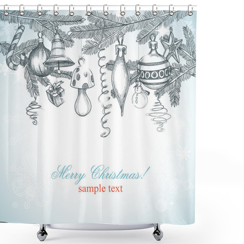 Personality  Christmas Decoration Background Shower Curtains