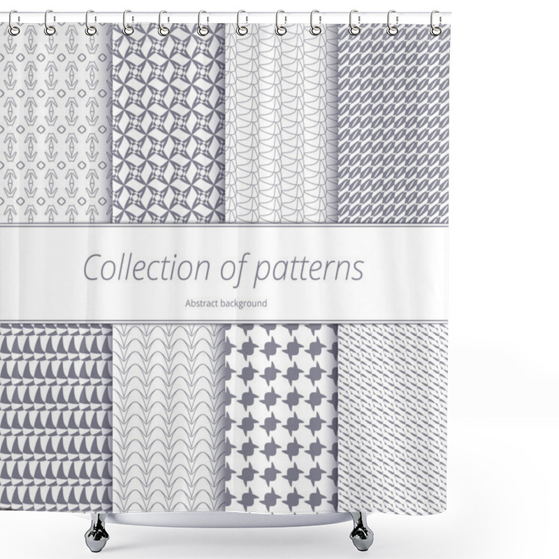 Personality  Collection Of Abstract Patterns. Texture Grayscale. Set Of Seamless Backdrops. Shower Curtains