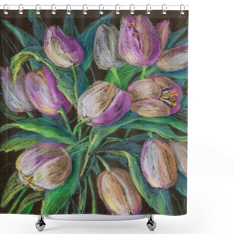 Personality  Bouquet Of The White Tulips Shower Curtains