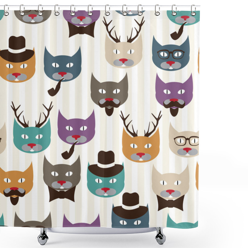 Personality  Pattern With Cats Shower Curtains