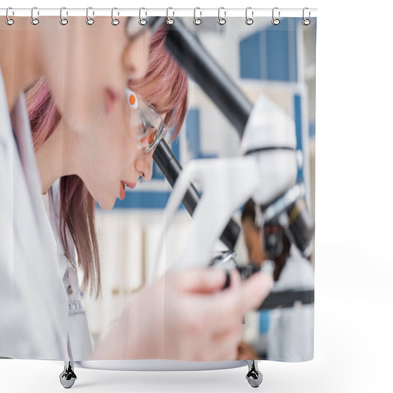 Personality  Scientists Working With Microscopes Shower Curtains