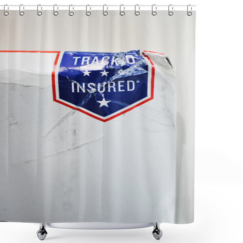 Personality  USPS United States Postal Service Parcel Shower Curtains