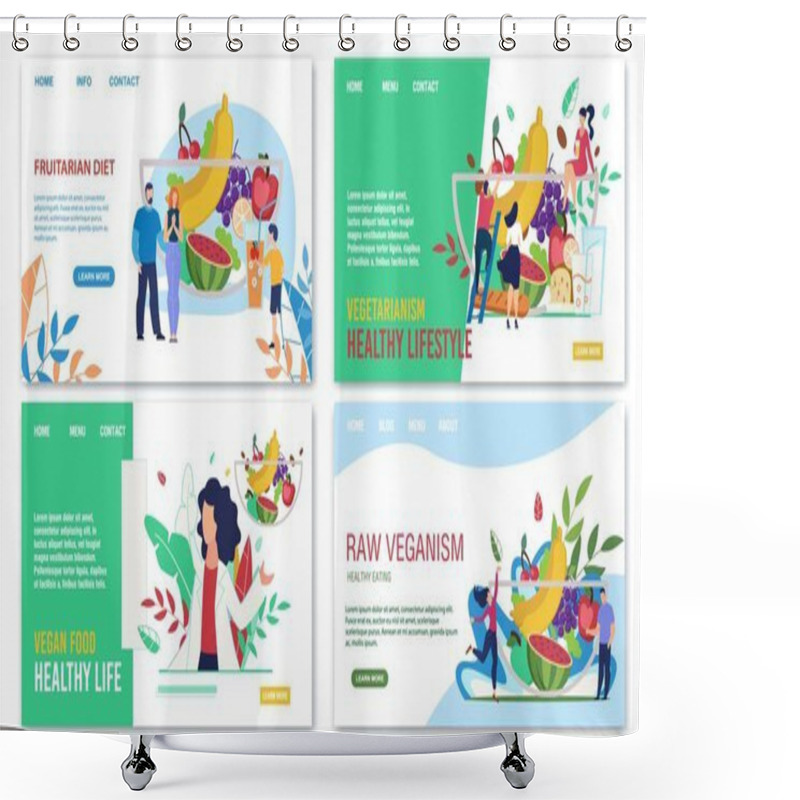 Personality  Healthy Eating Advertising Trendy Landing Page Shower Curtains