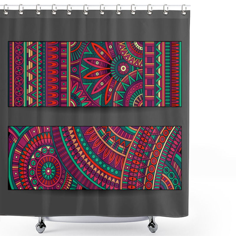 Personality  Ethnic Pattern Cards Set Shower Curtains