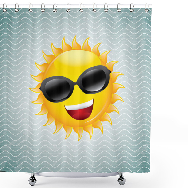 Personality  Waves And Sun Shower Curtains