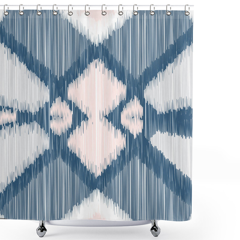 Personality  Seamless Ikat Pattern. Abstract  Background For Textile Design, Wallpaper, Surface Textures, Wrapping Paper. Shower Curtains