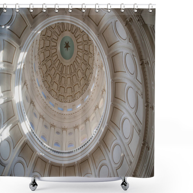 Personality  Ornate Rotunda Dome Ceiling Texas State Capital Austin Shower Curtains