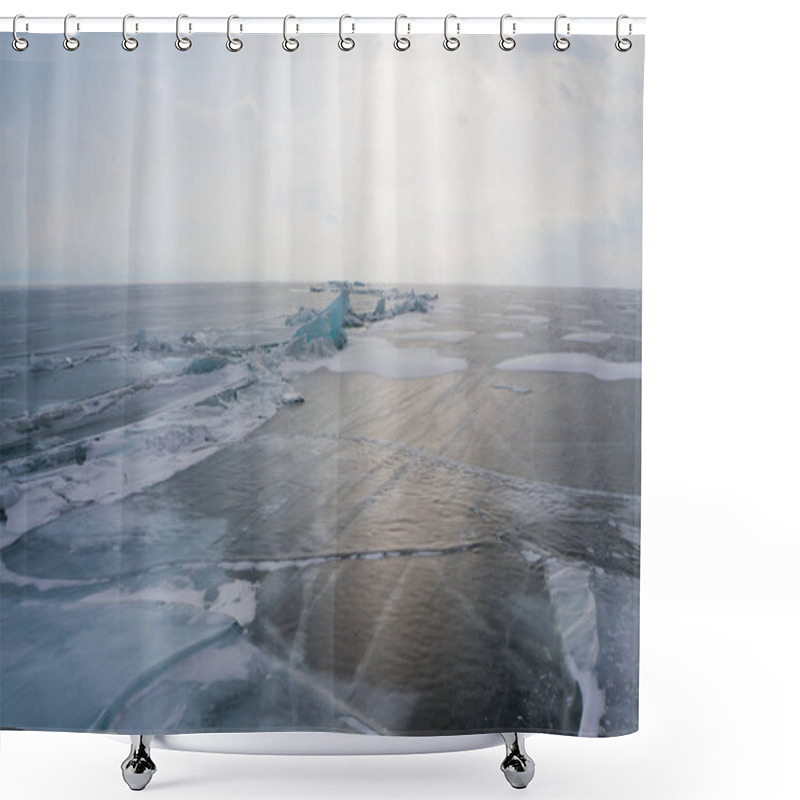 Personality  Frozen Sea And Sunlight Shower Curtains