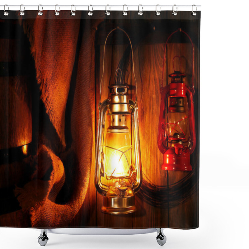 Personality  Lantern Hanging On Hook Shower Curtains