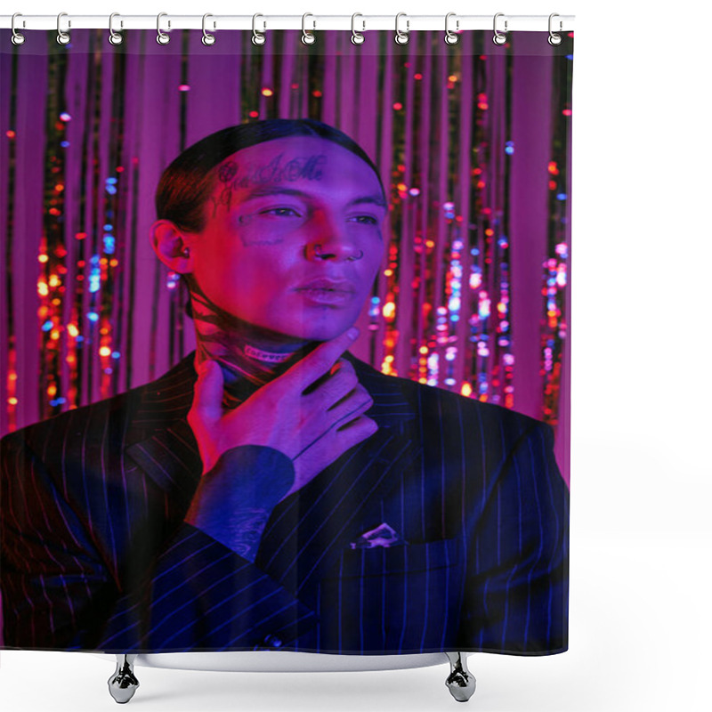 Personality  A Man Dressed In A Formal Suit And Tie Posing For A Picture Shower Curtains