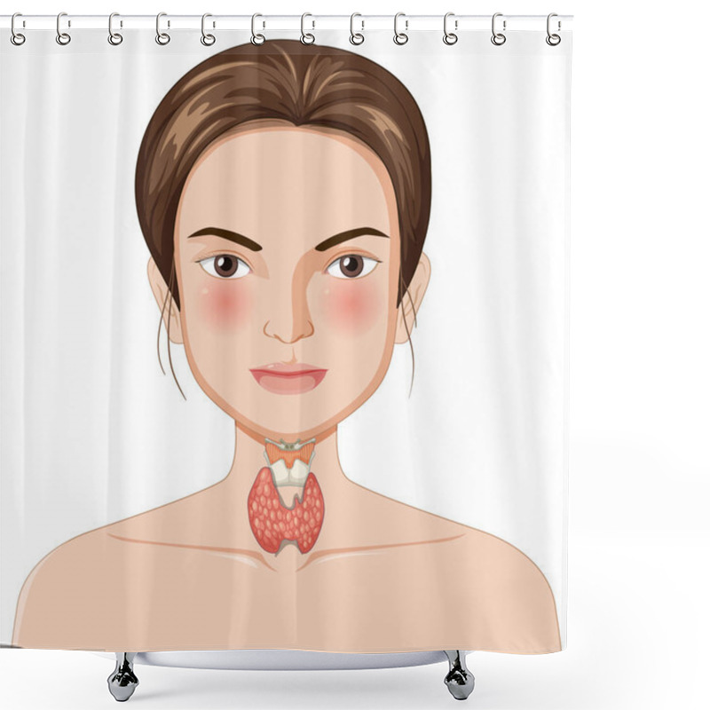 Personality  Detailed Vector Of Thyroid Gland In Human Neck Shower Curtains