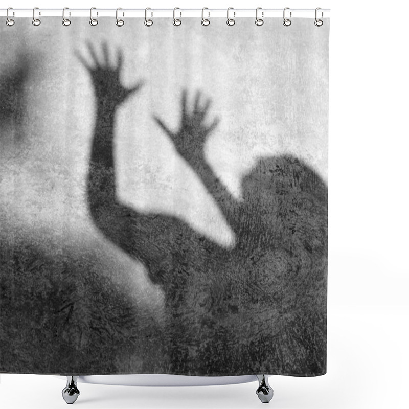 Personality  Shadow Of A Man On The Ground Texture. Shower Curtains