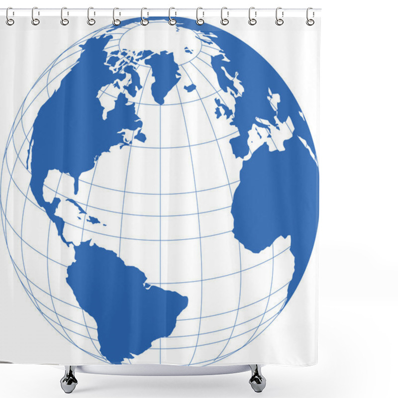 Personality  Vector Image Globe Shower Curtains