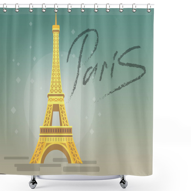 Personality  Paris Eiffel Tower Icon. Shower Curtains