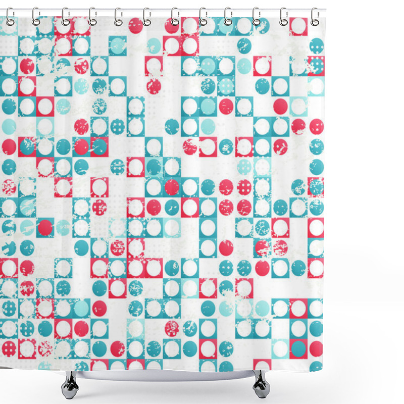 Personality  Abstract Circle Seamless Pattern With Grunge Effect Shower Curtains