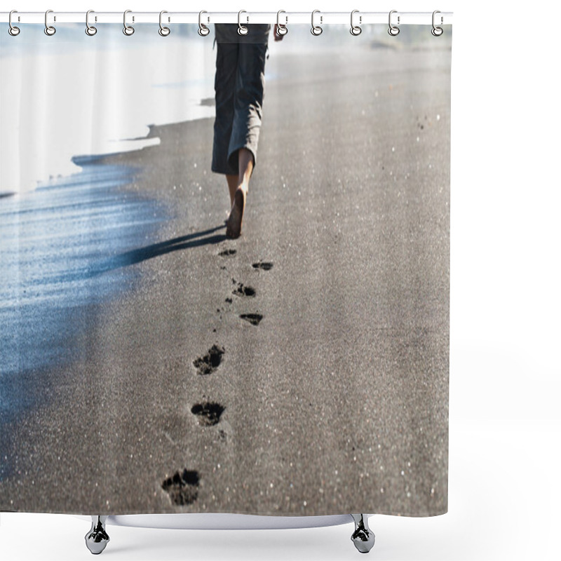 Personality  Walking On Sand Shower Curtains