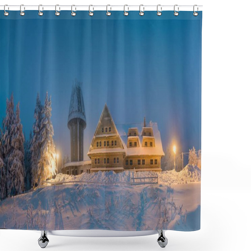 Personality  Such Peak Is The Highest Mountain Of The Bukovohorsk Mountains, The Eastern Part Of The Orlick Mountains, Moravia And Bohemia Czech Republic Kramarova Hut On The Top Most Popular Area For Skiing Shower Curtains