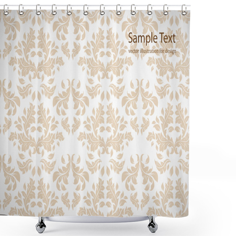 Personality  Seamless White Damask Wallpaper Shower Curtains