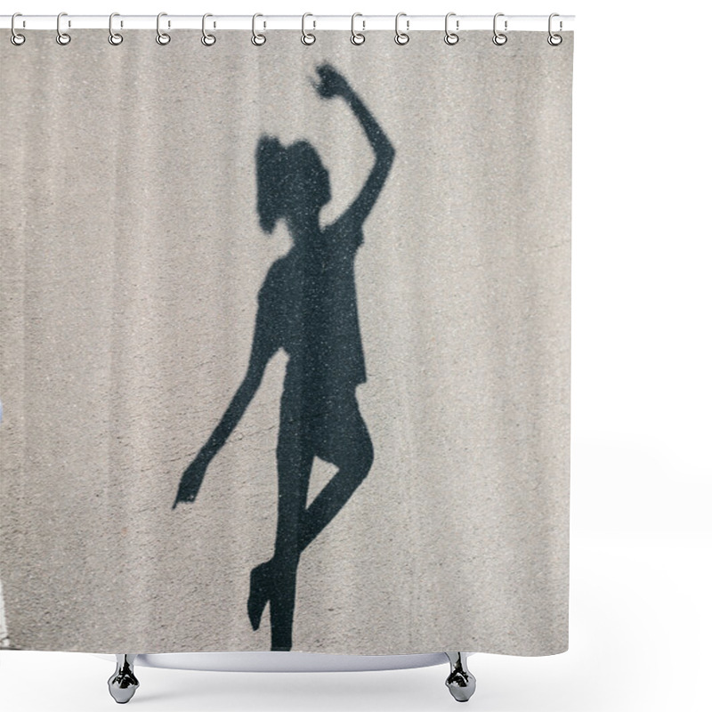 Personality  Photo Of Shadow Of Woman Dancing At Street Shower Curtains