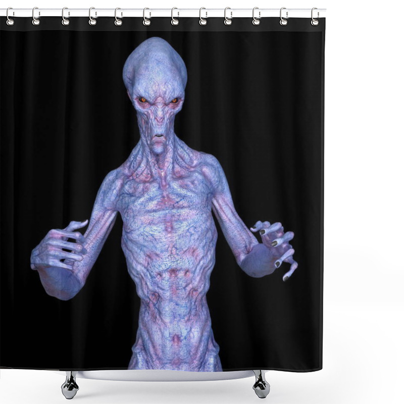 Personality  3D CG Rendering Of An Alien Shower Curtains