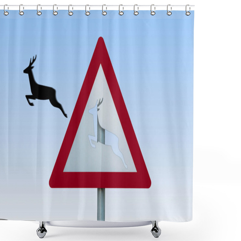 Personality  Deer Crossing Shower Curtains