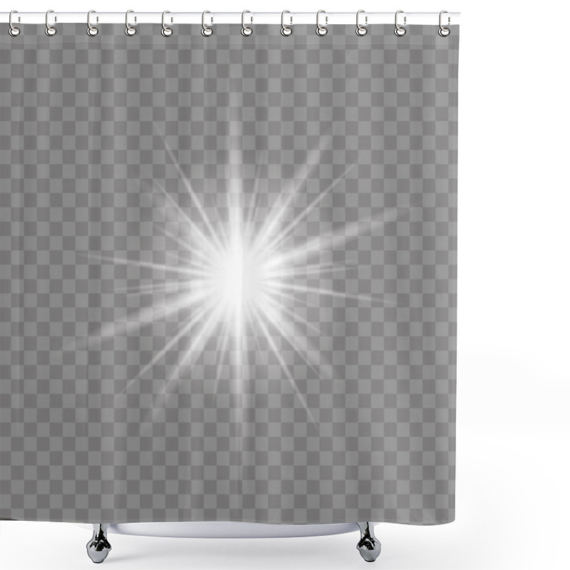 Personality  Glow Light Effect. Starburst With Sparkles On Transparent Background.sun. Vector Illustration Shower Curtains