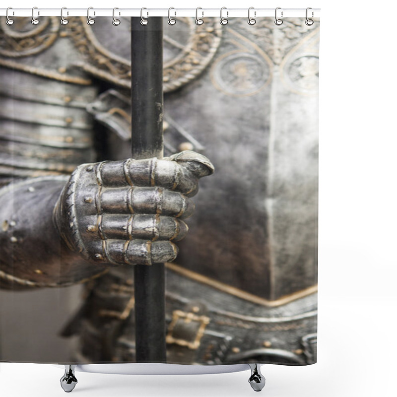 Personality  Detail Of A Medieval Knight Armor With Sword  Shower Curtains