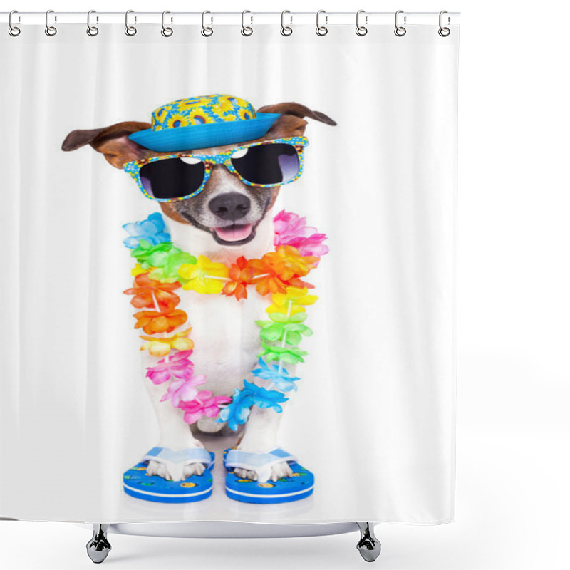 Personality  Dog On Vacation Shower Curtains