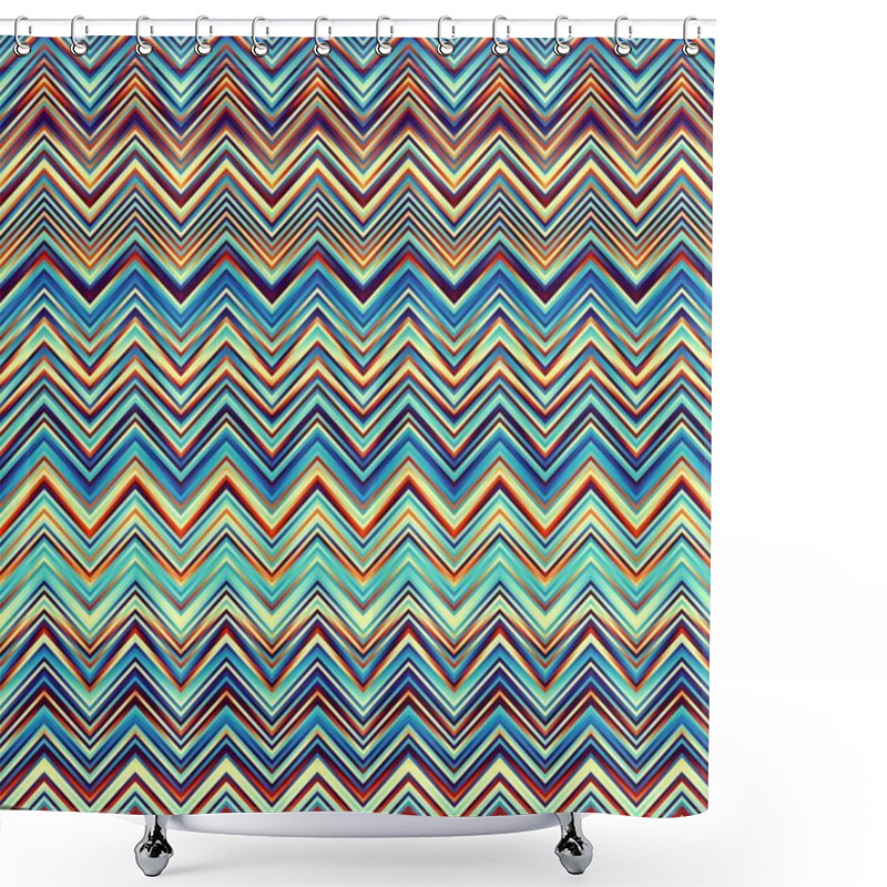 Personality  Abstract Sqaure Background. Chevron Square Pattern. Digital Art. Shower Curtains