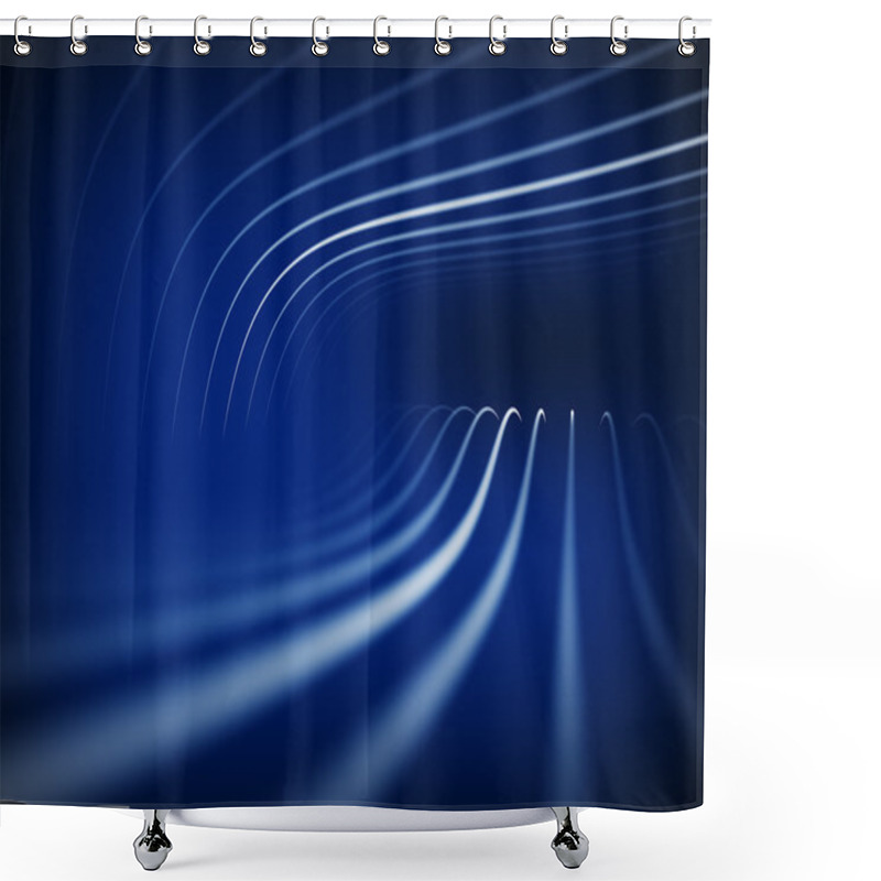 Personality  Abstract Blue Perspective Shower Curtains