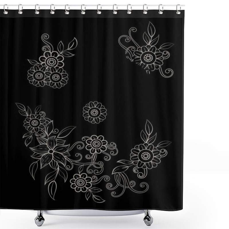 Personality  Floral Mandala Pattern Shower Curtains