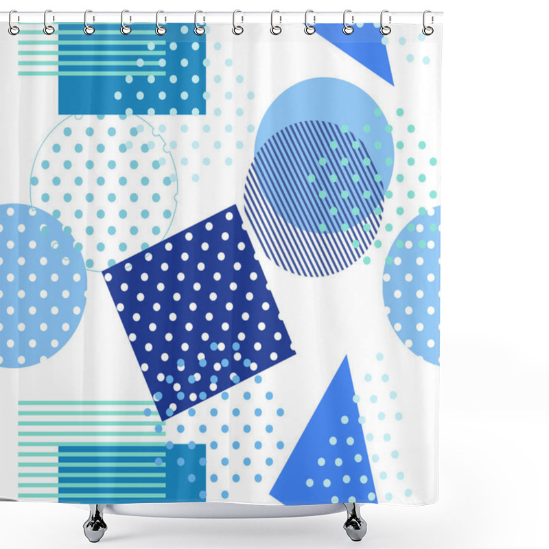 Personality  Style Retro Memphis 80s Or ' 90s-inspired Fashion Abstract Backg Shower Curtains