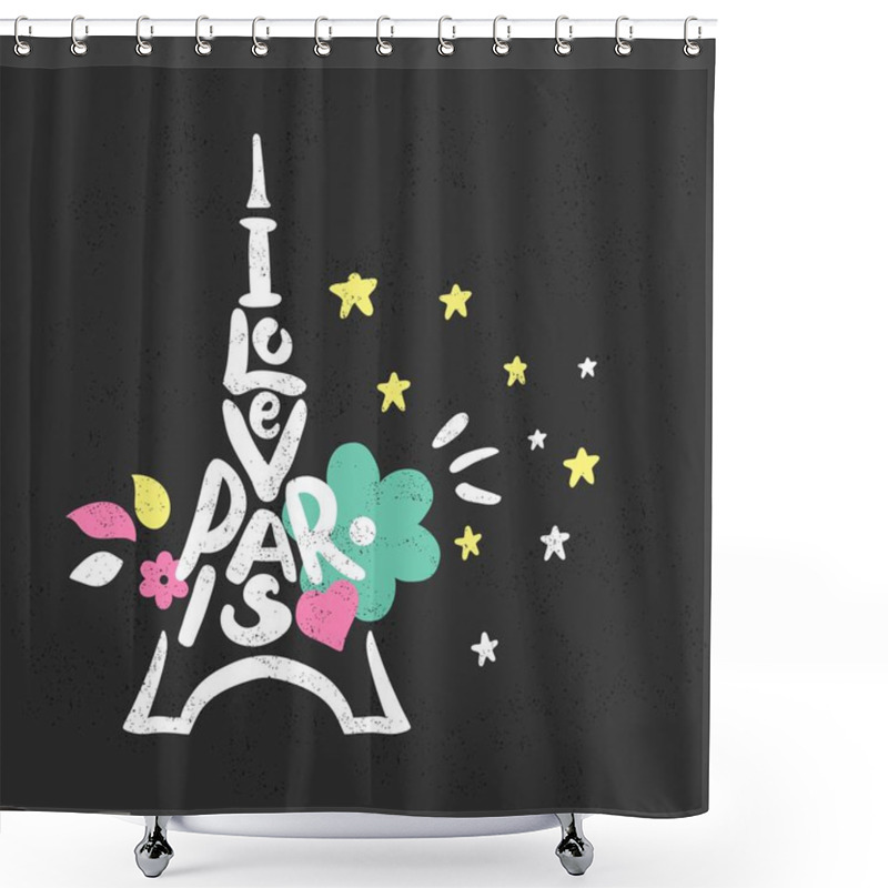 Personality  I Love Paris Lettring Shower Curtains