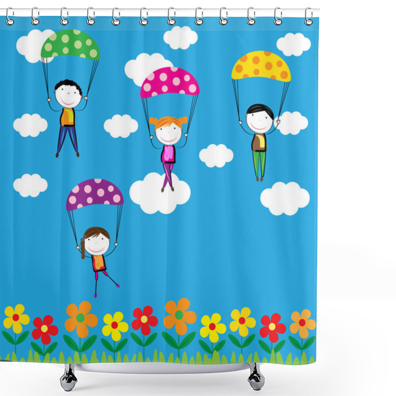 Personality  Happy Kids Shower Curtains