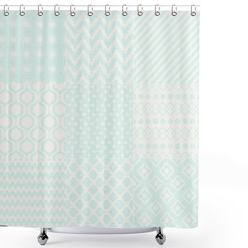 Personality  Seamless Textured Geometric Pattern Shower Curtains