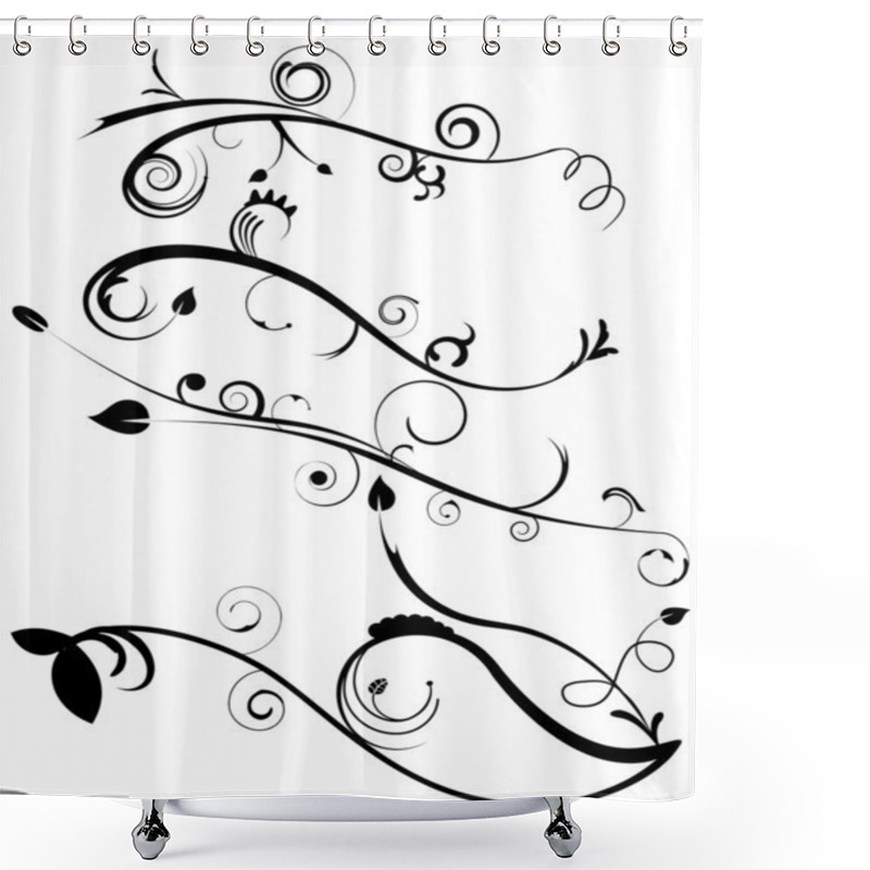 Personality  Decorative Flourishes Set 4 Shower Curtains