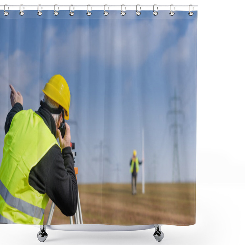 Personality  Geodesist Measure Land Speak Transmitter Shower Curtains