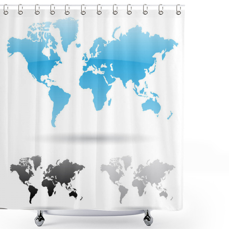 Personality  World Map Shower Curtains