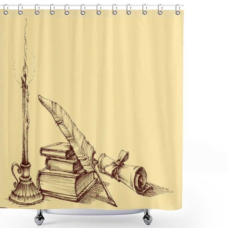 Personality  Diploma Or Certificate Design Elements Shower Curtains